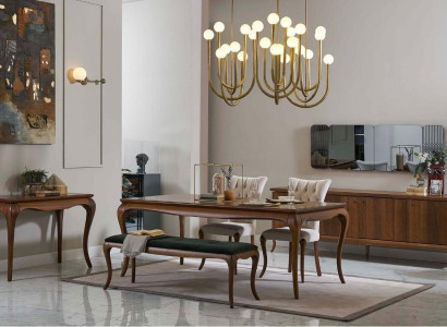 Essgruppe Esszimmermöbel Essecke Set Esszimmer 8tlg Holz Braun Tisch